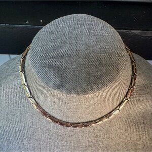 Coro Choker Necklace 15 inch Gold Tone C Link  Pegasus